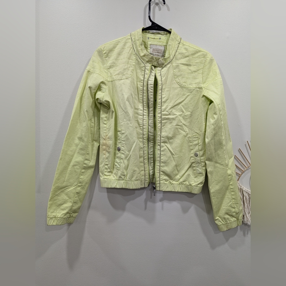 Bershka Light Green Bomber Jacket